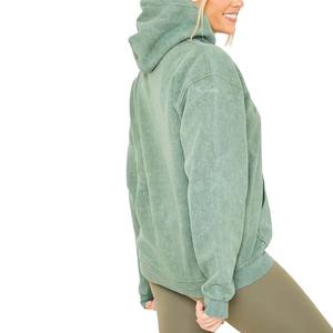 Top Quality Acid Wash <b>Vintage</b> Faded Distressed Women <b>Oversized</b> <b>Sweatshirt</b> Polyester Cotton Winter Casual Solid Pattern - Product Image 5