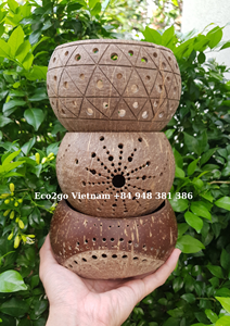 Bougeoir en noix de coco naturelle pour décoration, d'éclairage décoratif de maison et de jardin, 100% - Product Image 3