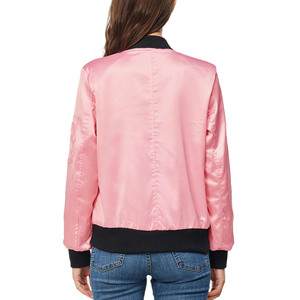 Ropa de Primavera de alta calidad para mujer, chaqueta universitaria de satén transpirable de talla grande, chaquetas de béisbol con estampado de bombardero con letras para mujer - Product Image 6