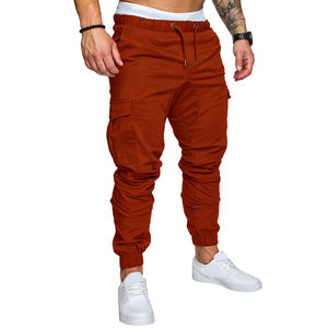 Wholesale OEM Service Men's Winter Casual Sweatpants-Eco-Friendly 100% Cotton Canvas Fleece Thickness <b>Elastic</b> Waist <b>Lace</b>-Up - Product Image 4