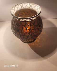 Porte-bougie en verre mosaïque décoratif de mariage romantique avec logo personnalisé, design d'intérieur, pour la décoration de la maison - Product Image 3