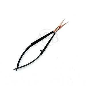 Ciseaux à cuticules en acier inoxydable noir et or rose, ciseaux multifonctionnels droits pour sourcils, manucure, ciseaux à ressort avec pointe de lame tranchante - Product Image 1