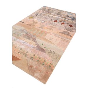 Alfombras Anudadas a Mano de Lana y Seda de Bambú con Patrón Geométrico Manchaha, Rosa y Morado para Uso Doméstico-Les-1819 - Product Image 2