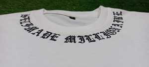 T-shirt d'été 100% coton de haute qualité pour homme T-shirt surdimensionné sérigraphié de couleur unie blanche - Product Image 3