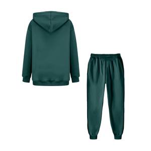 Conjunto de chándal informal de moda para mujer al por mayor, de forro polar suave, anti-bolitas, con sudadera tipo jersey y pantalón de pierna ancha - Product Image 5