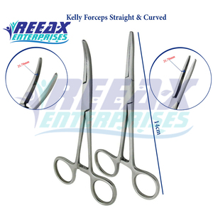 REEAX ENTERPRISES Pince chirurgicale en acier inoxydable 6.25 mâchoires incurvées Kelly Pince de verrouillage Base hémostatique Instruments chirurgicaux - Product Image 2