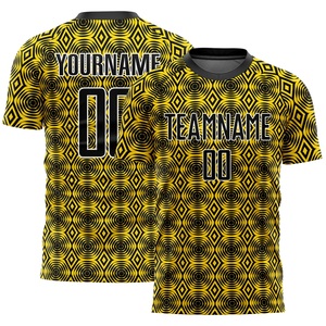 Conjunto Deportivo de Fútbol para Hombre, Negro y Amarillo, Estampado, Transpirable, de Secado Rápido, de Poliéster, con Logotipo, Nombre y Número Personalizables - Product Image 4