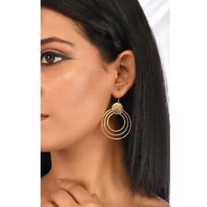 Pendientes de Aro Múltiples Chapados en Oro Hechos a Mano Dkumpi, Cierre de Poste, Joyería Moderna para Mujer, Estilo Occidental Informal para Fiestas - Product Image 2
