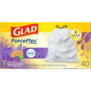 Glad ForceFlex ถุงขยะในครัวทรงสูง 13 แกลลอน เงินลาเวนเดอร์ 40 ถุง - Product Image 4