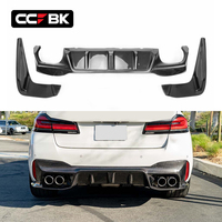 Pour BMW F90 M5 Competition CS 2017-2023, diffuseur de pare-chocs arrière inférieur en fibre de carbone sèche style 3D, séparateurs latéraux 51129500602