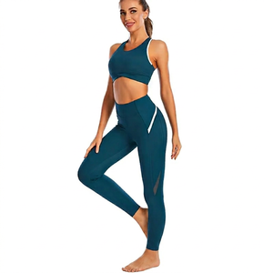 Conjunto de Yoga de 2 Piezas, Ropa Deportiva de Nailon y Spandex Sólido, Talla Grande, Ajustable, para Gimnasio y Yoga de Verano - Product Image 1