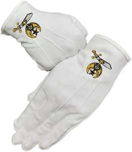 Gants de couleur blanche brodés en 100% coton fabriqués par des professionnels - Product Image 1