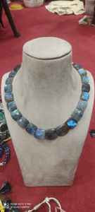 Collier de pierres précieuses et pépites de Labradorite bleue naturelle à facettes unilatérales Perles de pierre fantaisie - Product Image 6