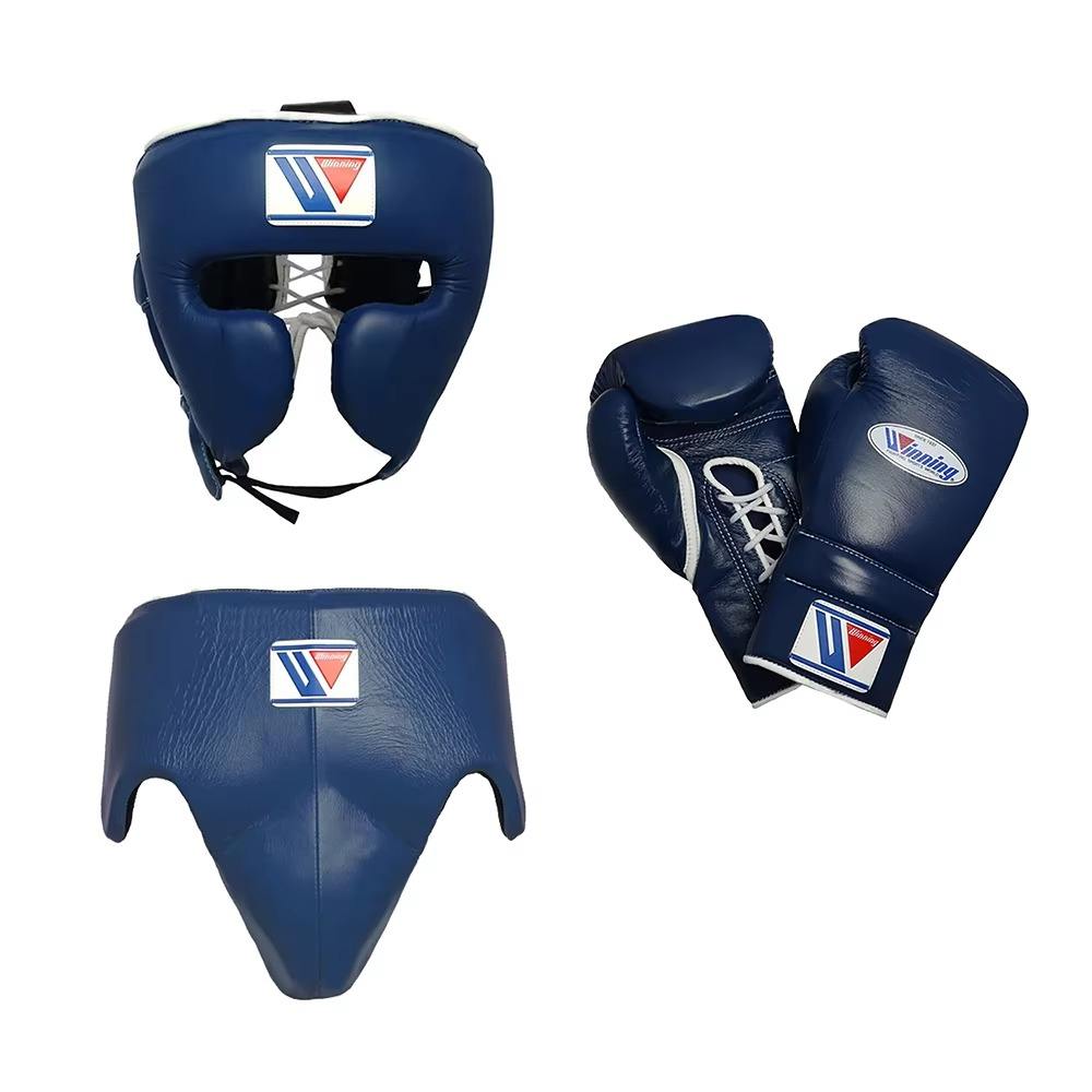 Custom Winning Boxing Set Genuine Leather, Lace-Up Design