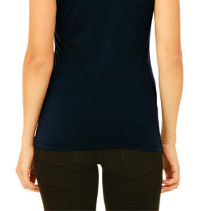 T-Shirt manches courtes femme 50% Polyester 25% Airlume en coton peigné et anneau 25% rayonne 40 simple 3.8 oz uni bleu marine Triblend - Product Image 5