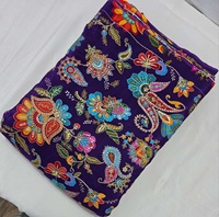 Tissu en Viscose Pur Naturel à Motifs Imprimés et Brodés, Matière de Luxe pour Sarees, Lehengas et Costumes Haut de Gamme