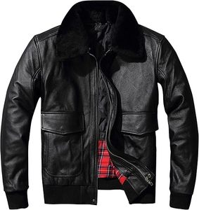 Chaqueta personalizada con Cuello de piel Ropa de cuero Chaqueta de cuero con Cuello de piel de algodón de talla grande para hombre Invierno simple - Product Image 1