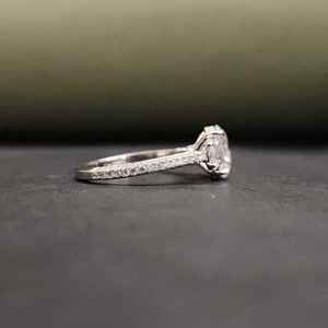 Luxury Three Stone Elegant Oval Cut Moissanite Engagement Ring In 18KT Solid Gold Unique Design for <b>Your</b> <b>Loved</b> One - Product Image 4