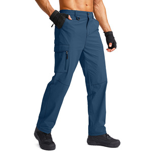 Pantalon pour homme en tricot élastique, ample, jambe droite, poches multi-rabat, séchage rapide, respirant, fitness, course à pied, jogging, pantalon pour homme - Product Image 1