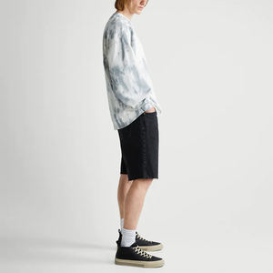 Sweats à capuche personnalisés oversize à épaules tombantes Tye Dye Sweats à capuche à col rond pour hommes d'automne Style blanc gris Tie Die Hoodies - Product Image 4