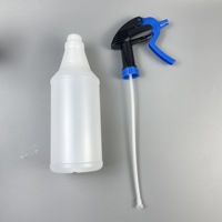 Bouteille pulvérisateur à gâchette en plastique cylindrique vide de 32 oz (1000 ml), design en forme de D pour une manipulation facile