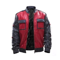 Jaket kulit pria, Model terbaru pengendara sepeda 2 Ton balap jaket kulit pria, Hip Hop grosir Premium Vintage 2 Ton jaket kulit pria