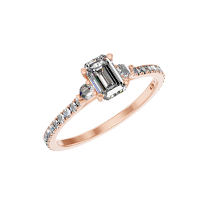 Elegant 14K Solid Gold Fine Jewelry Emerald Cut Solitaire Lab Grown Diamond Engagement <b>Ring</b> IGI Certified Wedding Party Luxury - Product Image 5