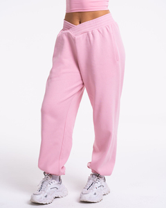 Pantalones Deportivos de Algodón para Mujer, de Alta Calidad, Color Rosa Claro, Corte Recto, Estilo Informal, para Invierno - Product Image 1