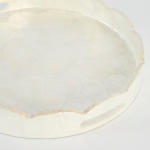 Bandeja de servicio con incrustaciones de concha de Capiz festoneada de lujo para regalos, decoración para el hogar y la Oficina, bandeja decorativa con incrustaciones de concha personalizada - Product Image 3