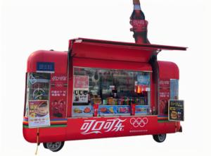 Remorque mobile pour boissons avec refroidisseur de bouteilles et bac à glace pour la vente de sodas et de boissons gazeuses en rue - Product Image 5