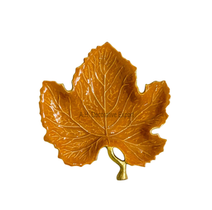 Assiette feuille d'or pour servir des noix et des bonbons Nouveau bol de service de chocolat pour dessert Plateau de table pour traiteur - Product Image 3