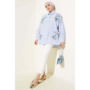 Camisa Rayas Floral Tul Azul - Product Image 2