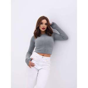 Suéter Corto Gris Tejido 42471, Diseño Casual y Elegante - Product Image 3