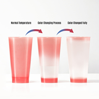 Gobelet en plastique thermosensible personnalisé de 400 ml et 600 ml, gobelet à boisson réutilisable thermochromique pour les fêtes