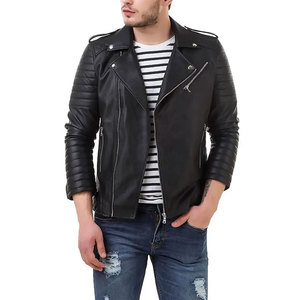 Nouvel arrivage de veste en cuir de peau de vache pour hommes lourds col montant avec revêtement High Street à la mode hiver décontracté en gros - Product Image 1