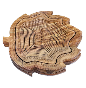 Rosewood Handmade <b>Collapsible</b> Basket Diameter Leaf Shape, Vintage Wooden Leaf Shaped <b>Collapsible</b> Basket Kitchen Decor - Product Image 5