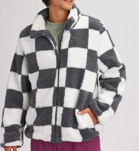 Veste d'hiver en polaire Sherpa chaude avec logo personnalisé pour hommes de grande taille avec col montant et bordure en fourrure respirante et écologique - Product Image 5