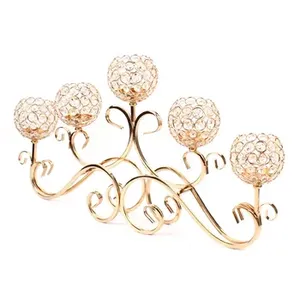 Bougeoir en métal fait à la main de haute qualité 3 bras dernière conception pour la maison et le bureau dessus de table article décoratif - Product Image 6