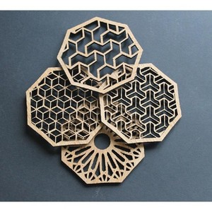 China White Mother of Pearl Inlay Custom Single Colored Bone Inlay <b>Coaster</b> <b>Set</b> of 4 Real Bone Inlay <b>Coasters</b> - Product Image 4