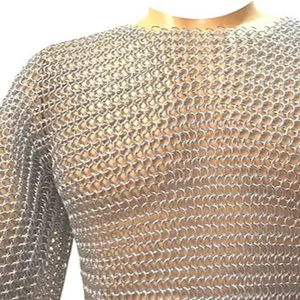 Tout ce qui est le meilleur, chemise en mailles d'armure en aluminium imitation antique poli gris, boutée, décoration médiévale pour la maison, cadeau, artisanat Calvin - Product Image 2