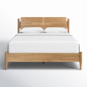 Marco de cama de madera minimalista moderno muebles de madera de caoba Suar de teca duradera Color Natural para Hotel Villa dormitorio 170108 - Product Image 6