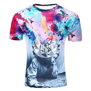 新着3D昇華スポーツTシャツ100ポリエステルTシャツ卸売ランニングTシャツカスタム印刷Tシャツ
