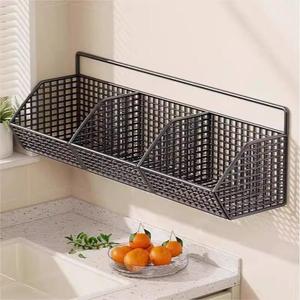 Best Wall Mountable Iron Wire <b>Basket</b> with Hooks for Kitchen and Garage Storage Available for Sale - Product Image 1