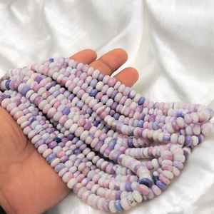 Perles de pierre de rondelle lisse d'opale de lavande naturelle 6mm-9mm brins de pierres précieuses en vrac pour la fabrication de bijoux en vrac approvisionnement en gros Inde - Product Image 6