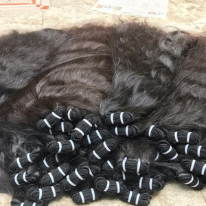 Extensiones de Cabello Humano Virgen Indio Crudo para Máquina de Tejer Cabello, Doble Trama, Permanente, Precio de Fábrica al por Mayor - Product Image 1