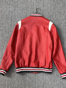 Veste de vélo personnalisée pour femmes vente en gros veste de baseball en cuir véritable à la mode manches longues bouton décoration coupe-vent printemps - Product Image 3