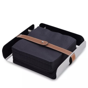 Porte-serviettes en acier inoxydable au design fait à la main avec finition polie miroir, parfait pour la vaisselle et les articles d'hôtel - Product Image 1