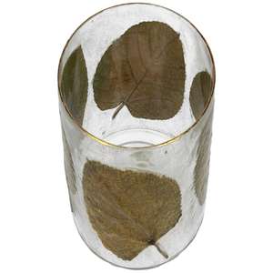 Elegant 15x15x15cm Leaf-Design Clear Glass Candle <b>Holder</b> Offset Printed Patterns for Home Christmas Decoration and <b>Tealights</b> - Product Image 2