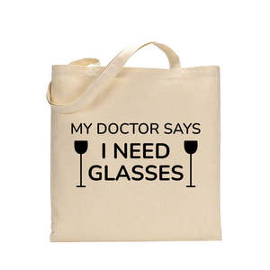 Bolsas de Vino con Diseño 'Mi Doctor Dijo que Necesito Gafas' con Patrón de Color Sólido - Product Image 1