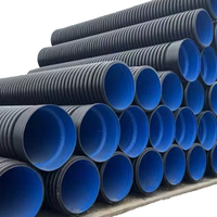 Tuyau de drainage en PE corrugé à double paroi HDPE Sn4 Sn8 Sn16 18 pouces, culvert en plastique HDPE